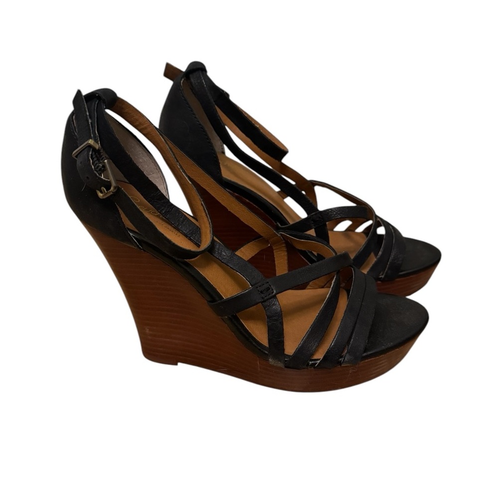 Seychelles | Black Wedge Sandal | Sz 7.5